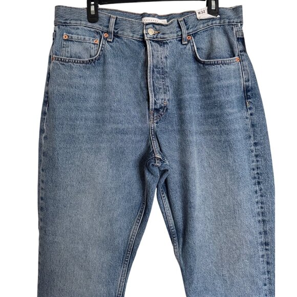 Topshop DAD Jeans Size 10 W32 L30 Button Fly Straight Leg NWT - Picture 2 of 13